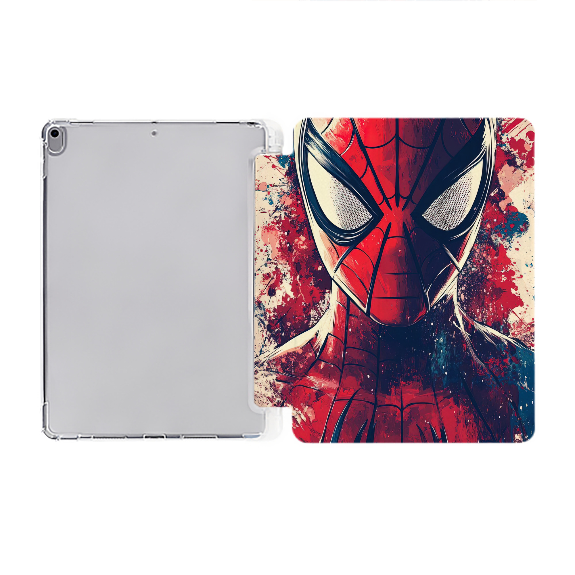 （画像用） Spider Man スパイダーマン IPad ケース ペン収納付き 三つ折りスタンド PUレザー×シリコン 対応機種9.5/10.5/10.9インチ